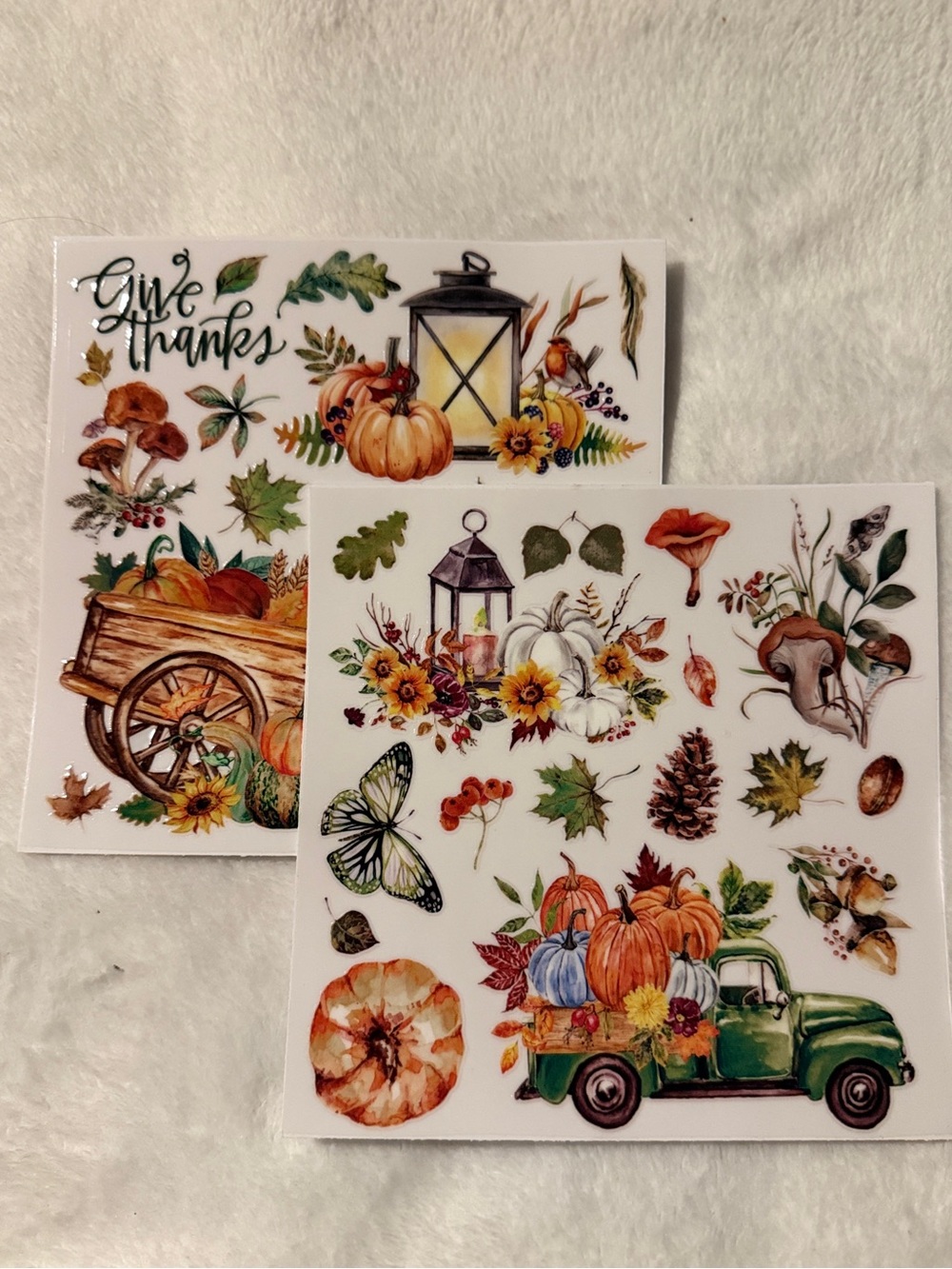 Autumn Harvest Pumpkin & Foliage Rub on Transfers
